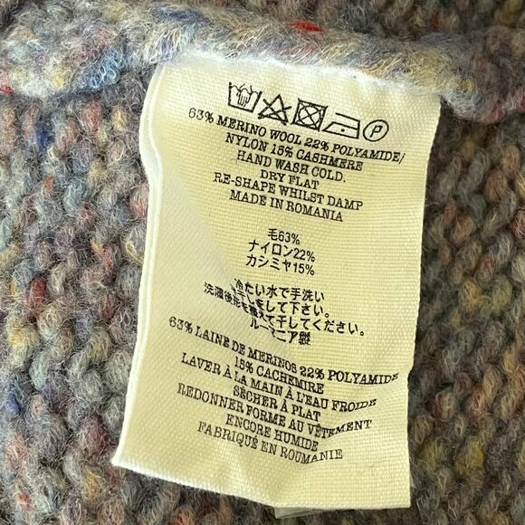 You Must Create Variegated Purple Ingrid Confetti Wool Blend Sweater Size Large - Picture 8 of 10